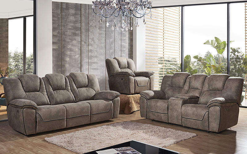 Newest Fabric Living Room Manual Recliner Sofa Sets Wholesale