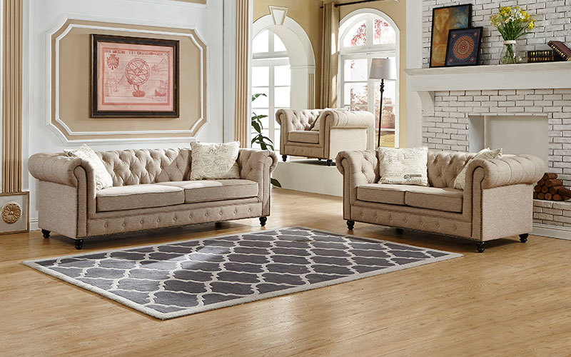 Cheap Chesterfield Fabric Living Room Sofa Sets Wholesale Supply